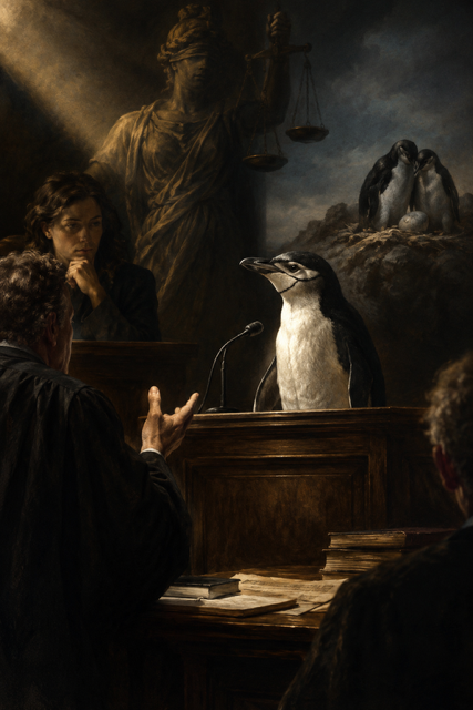 De pinguïn in de getuigenbank